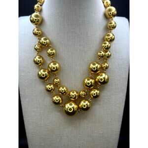 Bold Gold J Crew Choker Graduated Large Gold Bead Necklace